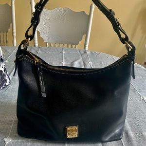 All black Dooney and Burke Saffiano leather purse.